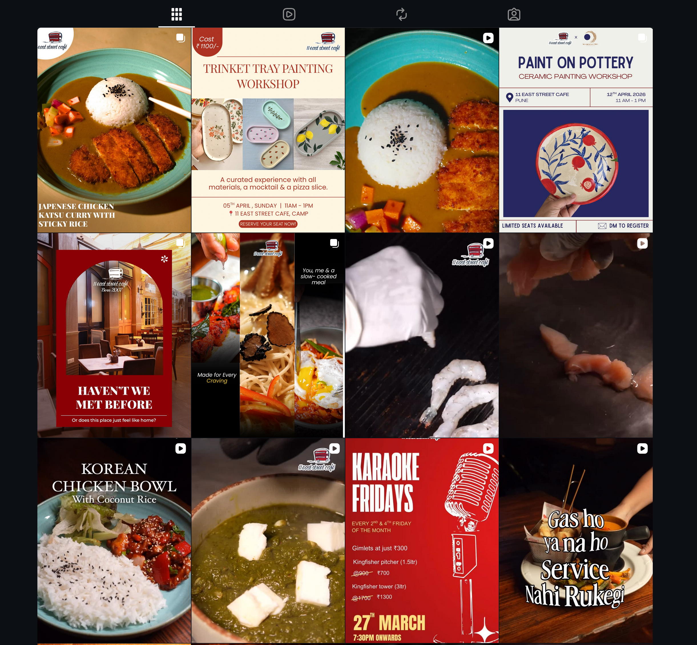 Instagram content revamp for 11 East Street Café